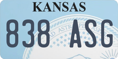 KS license plate 838ASG