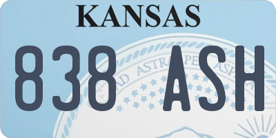 KS license plate 838ASH
