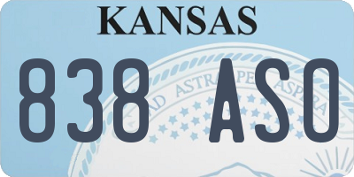 KS license plate 838ASO