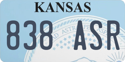 KS license plate 838ASR