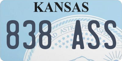 KS license plate 838ASS