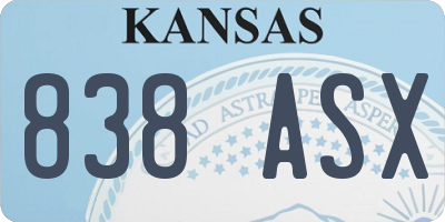 KS license plate 838ASX
