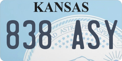 KS license plate 838ASY