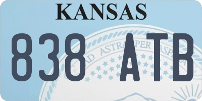 KS license plate 838ATB