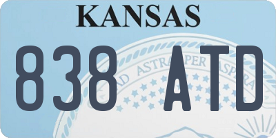 KS license plate 838ATD
