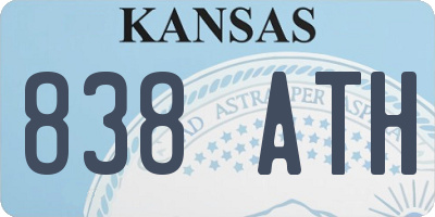 KS license plate 838ATH