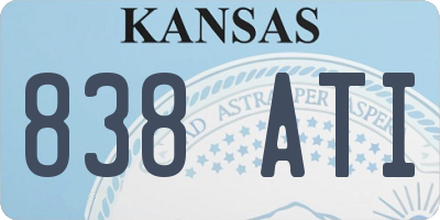 KS license plate 838ATI