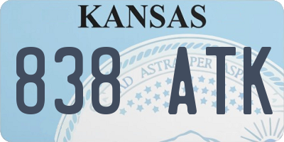 KS license plate 838ATK