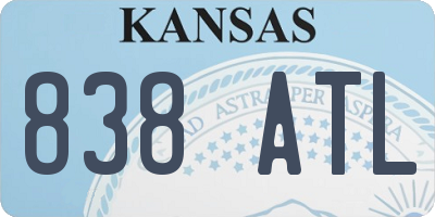 KS license plate 838ATL