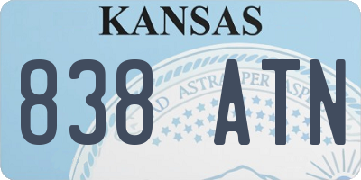 KS license plate 838ATN