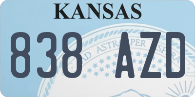 KS license plate 838AZD