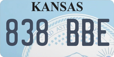 KS license plate 838BBE