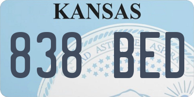KS license plate 838BED