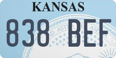 KS license plate 838BEF