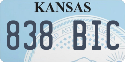 KS license plate 838BIC