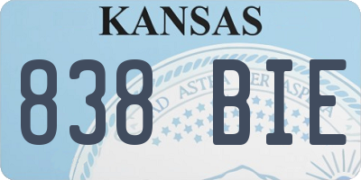KS license plate 838BIE