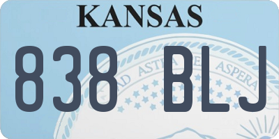 KS license plate 838BLJ