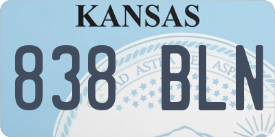 KS license plate 838BLN