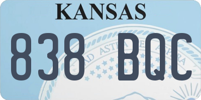 KS license plate 838BQC