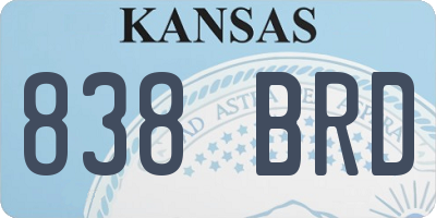 KS license plate 838BRD