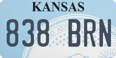 KS license plate 838BRN