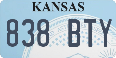 KS license plate 838BTY