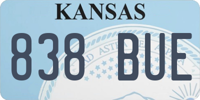 KS license plate 838BUE