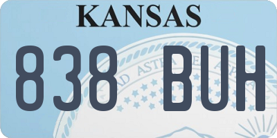 KS license plate 838BUH