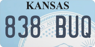 KS license plate 838BUQ