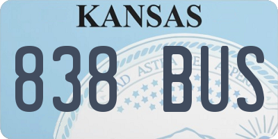 KS license plate 838BUS