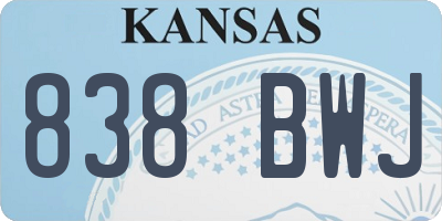 KS license plate 838BWJ