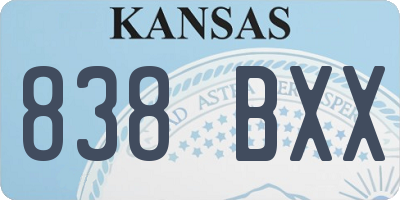 KS license plate 838BXX