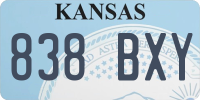 KS license plate 838BXY