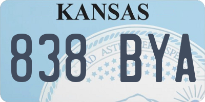 KS license plate 838BYA