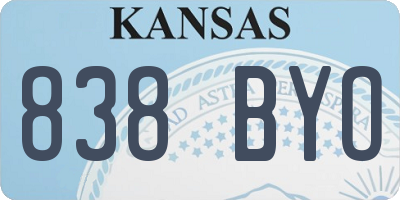 KS license plate 838BYO
