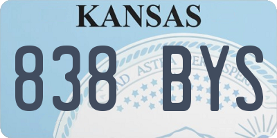KS license plate 838BYS