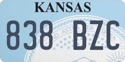 KS license plate 838BZC