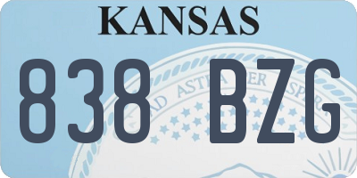 KS license plate 838BZG