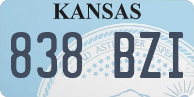 KS license plate 838BZI