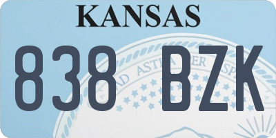 KS license plate 838BZK