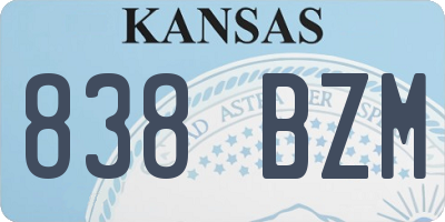 KS license plate 838BZM