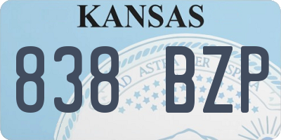 KS license plate 838BZP