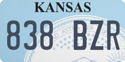 KS license plate 838BZR