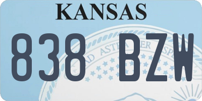 KS license plate 838BZW