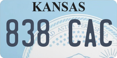 KS license plate 838CAC