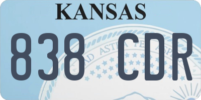 KS license plate 838CDR