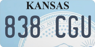 KS license plate 838CGU