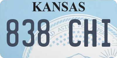 KS license plate 838CHI