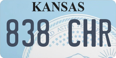 KS license plate 838CHR