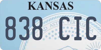 KS license plate 838CIC
